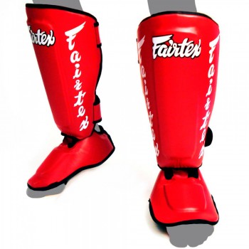 Fairtex SP7 Защита Голени "Twister Detachable In-Step" Разборная Тайский Бокс Красный